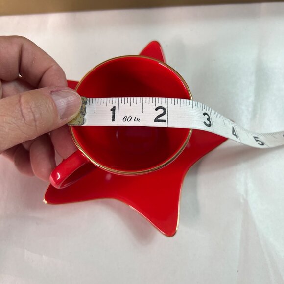 Williams-Sonoma Red Star Cup & Saucer Set Holiday Dessert Espresso Holiday - Picture 10 of 12